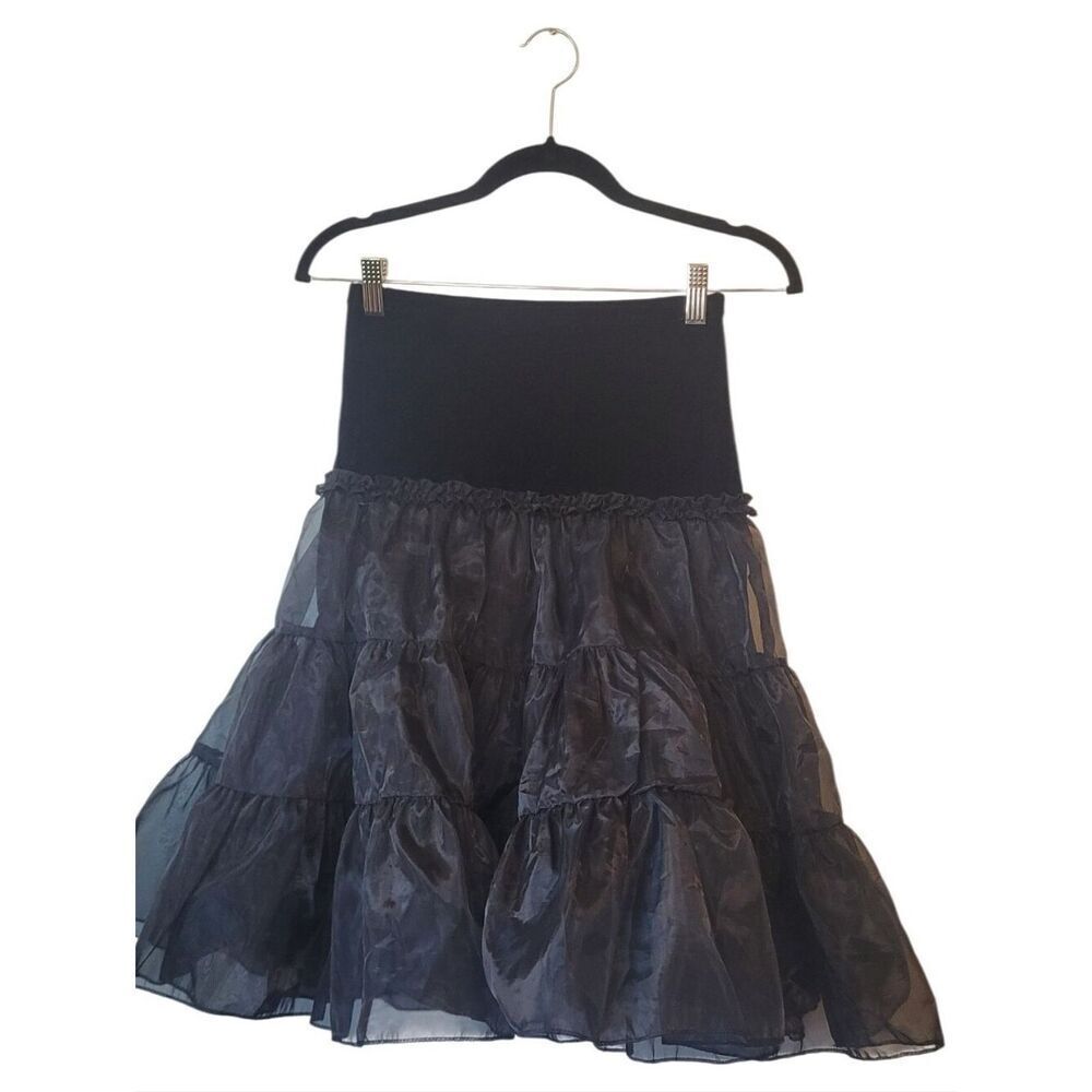 Killstar Let's Fang Out Black Tiered Ruffle Skirt Size XS